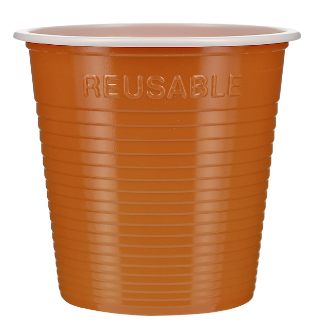 Reusable Economy Shot PS Bicolour Orange 230ml (420 Units)