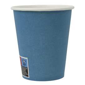 Plastic-Free Paper Cup 9 Oz/250ml "Colors" Blue Ø8,0cm (300 Units)