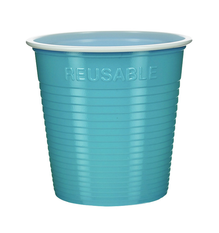 Reusable Economy Shot PS Bicolour Turquoise 230ml (420 Units)