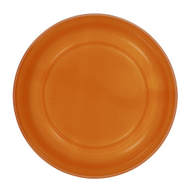 Reusable Plate Flat Economic PS Orange Ø22cm (25 Units)