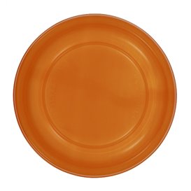 Reusable Plate Flat Economic PS Orange Ø17cm (25 Units) 