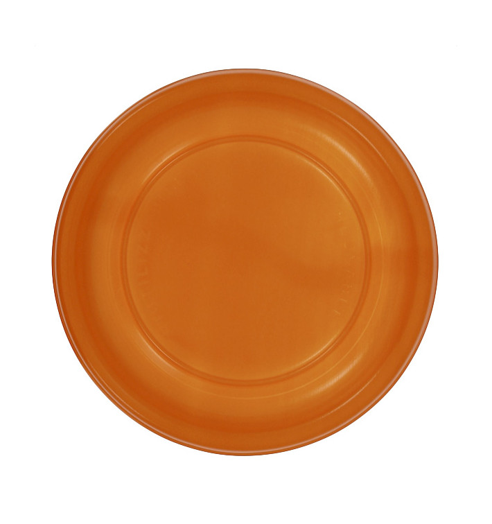 Reusable Plate Flat Economic PS Orange Ø17cm (25 Units) Reusable Plate Flat Economic PS Orange Ø17cm (25 Units)
