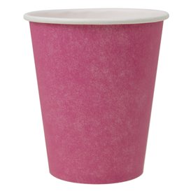 Plastic-Free Paper Cup 9 Oz/250ml "Colors" Pink Ø8,0cm (20 Units)