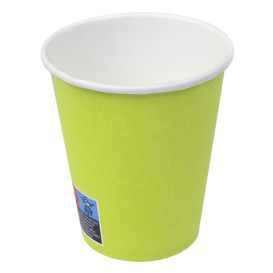 Plastic-Free Paper Cup 9 Oz/250ml "Colors" Green Ø8,0cm (20 Units)