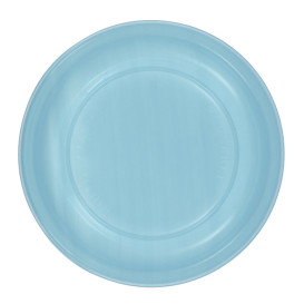 Reusable Plate Flat Economic PS Light Blue Ø17cm (25 Units) 
