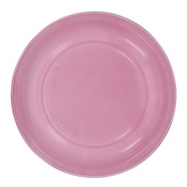 Reusable Plate Flat Economic PS Pink Ø22cm (200 Units)