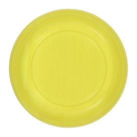 Reusable Plate Flat Economic PS Yellow Ø22cm (200 Units)