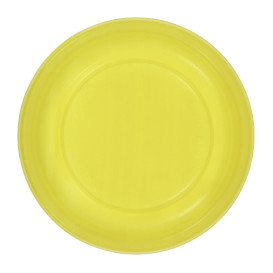 Reusable Plate Flat Economic PS Yellow Ø17cm (300 Units)