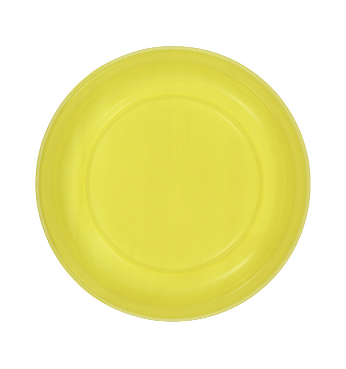 Reusable Plate Flat Economic PS Yellow Ø17cm (25 Units) Reusable Plate Flat Economic PS Yellow Ø17cm (25 Units)