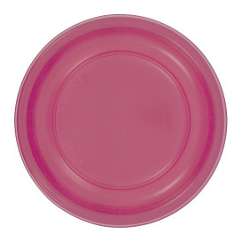 Reusable Plate Flat Economic PS Fuchsia Ø17cm (25 Units) 