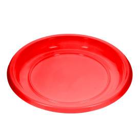 Reusable Plate Flat Economic PS Red Ø22cm (200 Units)