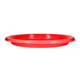Reusable Plate Flat Economic PS Red Ø17cm (300 Units)