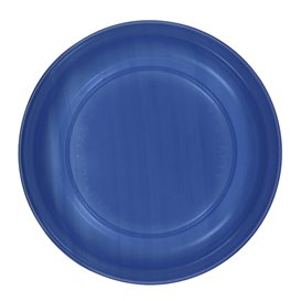 Reusable Plate Flat Economic PS Dark Blue Ø22cm (25 Units) 