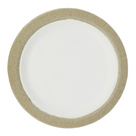 Biodegradable Bagasse Plate White Ø17,5cm (120 Units)