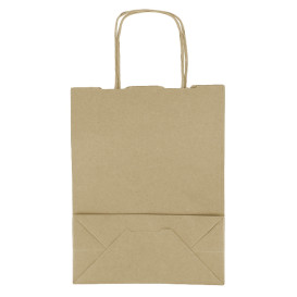 Paper Bag with Handles Kraft 100g/m² 18+8x24cm (25 Units) 