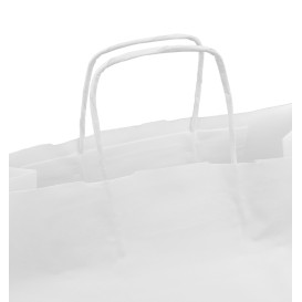 Paper Bag with Handles Kraft White 100g/m² 35+18x34cm (250 Units)