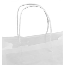 Paper Bag with Handles Kraft White 80g/m² 30+18x29cm (200 Units)