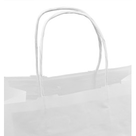 Paper Bag with Handles Kraft White 80g/m² 30+18x29cm (200 Units)