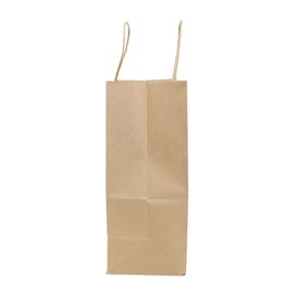 Paper Bag with Handles Kraft Brown 100g/m² 22+11x27cm (25 Units) 