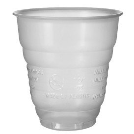 Plastic Cup PS Vending "Design" White Satin 166ml Ø7,0cm (100 Units)