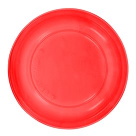 Reusable Plate Flat Economic PS Red Ø22cm (25 Units) 