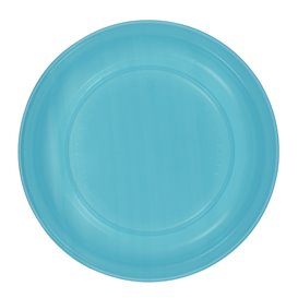 Reusable Plate Flat Economic PS Turquoise Ø17cm (25 Units)