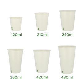 Plastic-Free Paper Cup 7 Oz/210ml White Ø7cm (50 Units)