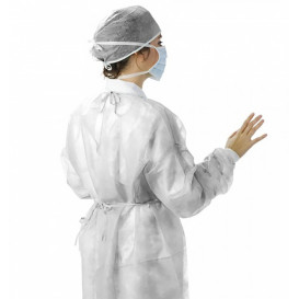 Disposable Lab Coat TST PP Tie Belt Back Closure White XL (100 Units)