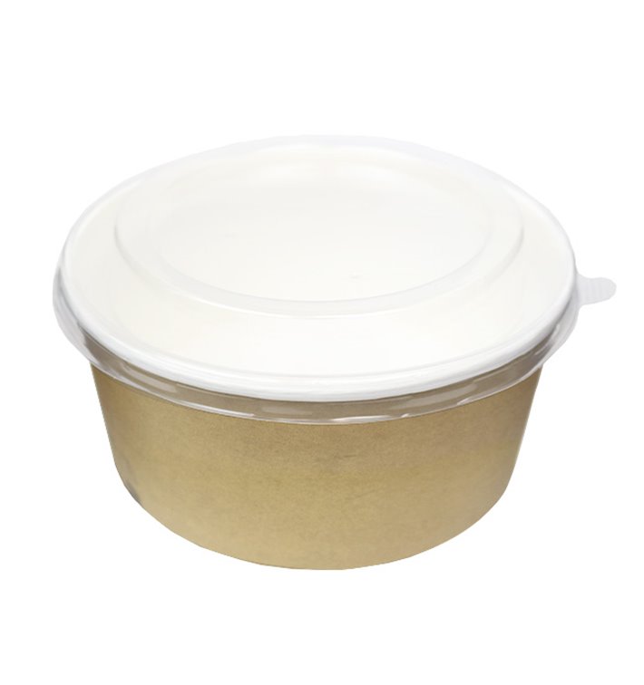 Paper Soup Bowl with Lid Kraft PP 25 Oz/750ml (250 Units)