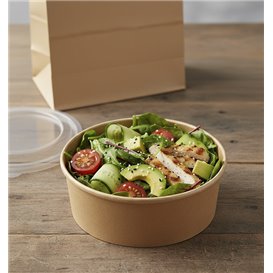 Paper Container Kraft-Kraft + RPET Lid 19 Oz/550 ml (50 Units) 