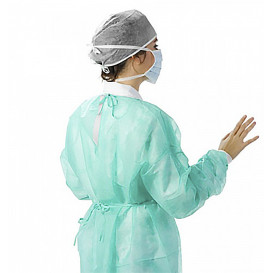 Disposable Lab Coat NonWoven Tie Belt Back Closure Green XL 16gr (100 Units)