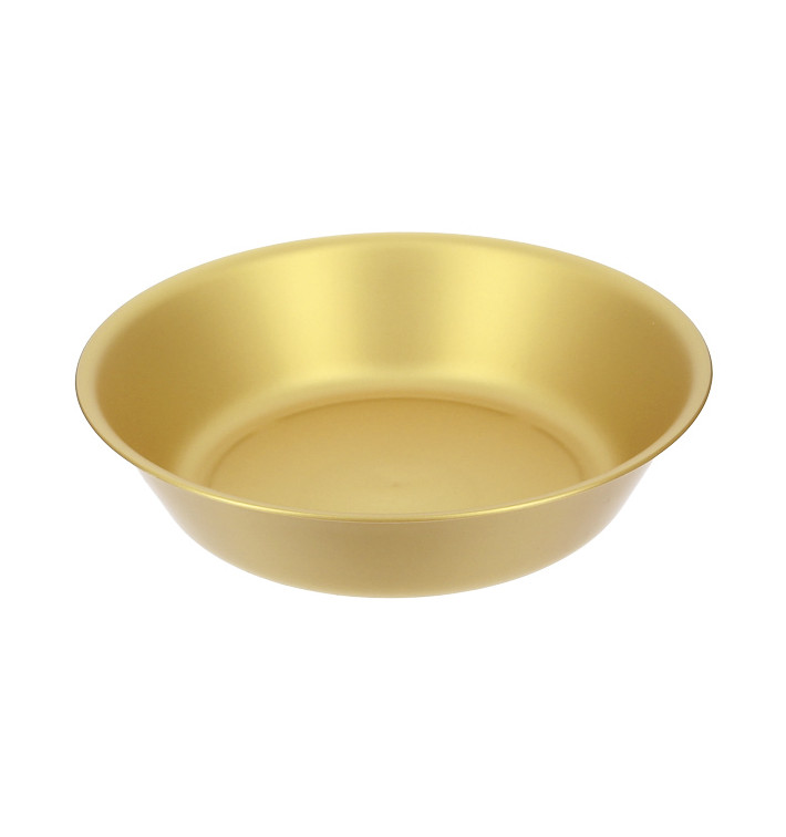 Reusable Plate Durable PP Mineral Gold Ø18cm (6 Units)