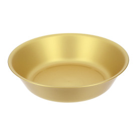 Reusable Plate Durable PP Mineral Gold Ø18cm (54 Units)