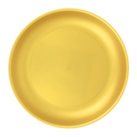 Reusable Plate Durable PP Mineral Gold Ø21cm (6 Units)