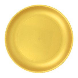 Reusable Plate Durable PP Mineral Gold Ø21cm (6 Units)