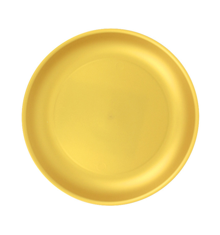 Reusable Plate Durable PP Mineral Gold Ø21cm (6 Units) Reusable Plate Durable PP Mineral Gold Ø21cm (6 Units)