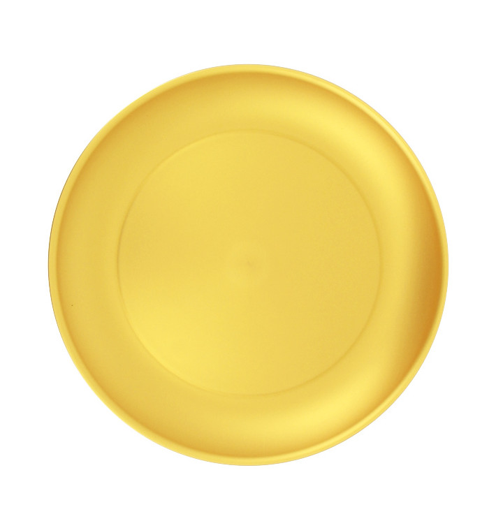 Reusable Plate Durable PP Mineral Gold Ø23,5cm (6 Units) Reusable Plate Durable PP Mineral Gold Ø23,5cm (6 Units)