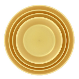 Reusable Plate Durable PP Mineral Gold Ø18cm (6 Units)