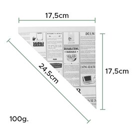 Paper Food Cone Grease-Proof "Times" 24cm 100g (250 Units)