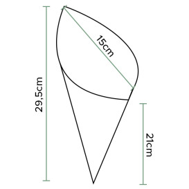Paper Food Cone Grease-Proof "Times" 29,5cm 250g (250 Units) Paper Food Cone Grease-Proof "Times" 29,5cm 250g (250 Units)