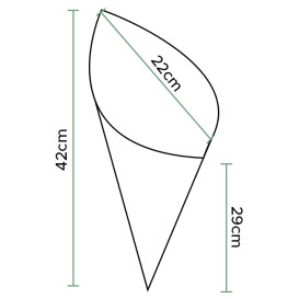 Paper Food Cone Grease-Proof "Times" 42cm 600g (250 Units)