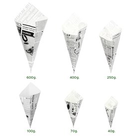Paper Food Cone Grease-Proof "Times" 29,5cm 250g (2.000 Units)