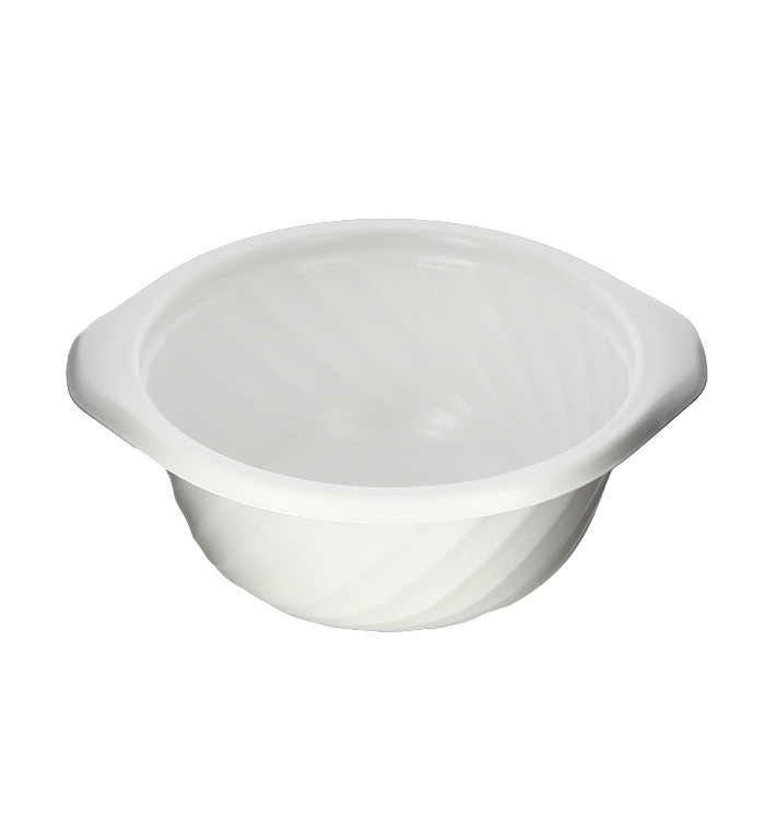 Plastic Deli Container PP Round Shape White 400ml Ø14,4cm (600 Units) Plastic Deli Container PP Round Shape White 400ml Ø14,4cm (600 Units)