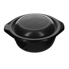 Plastic Lid Translucent Deli Container PP 400ml Ø14,4x1,8cm (100 Units)