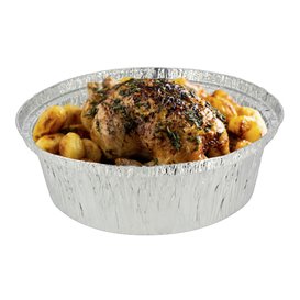 Foil Pan for Roast Chicken Round Shape 1400ml (125 Units)