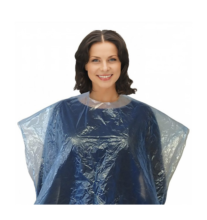 Disposable Plastic Dye Cape PE Blue 83x110cm (50 Units) Disposable Plastic Dye Cape PE Blue 83x110cm (50 Units)