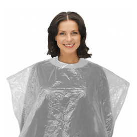 Disposable Plastic Dye Cape PE White 83x110cm (1.000 Units)