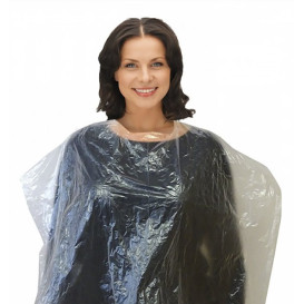 Disposable Plastic Dye Cape PE 83x110cm Clear (50 Units)