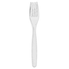 Reusable Plastic PS Fork Transparent 18cm (20 Units)