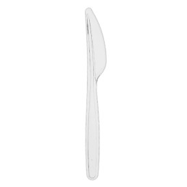 Reusable Plastic PS Knife Transparent 18cm (480 Units)